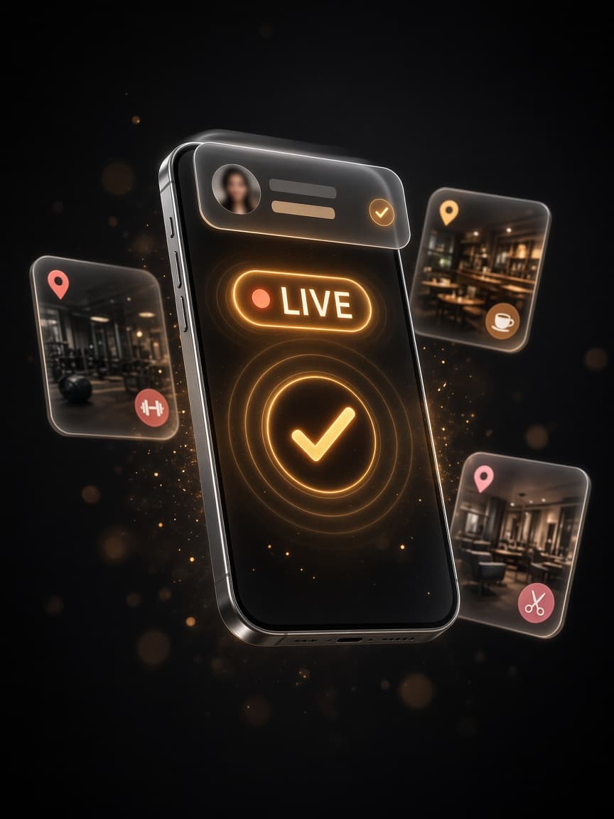 Smartphone showing a live listing with an incoming booking notification